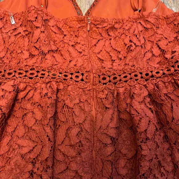 Main strip v neck ruffle Marsala dress - Picture 6 of 9